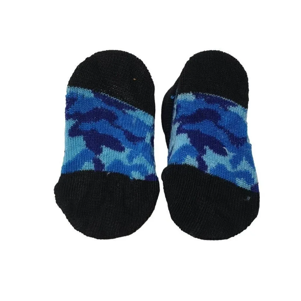 Baby Boy Infant Booties Blue Camouflage Bootie Socks 0-12 months NWT Clearance